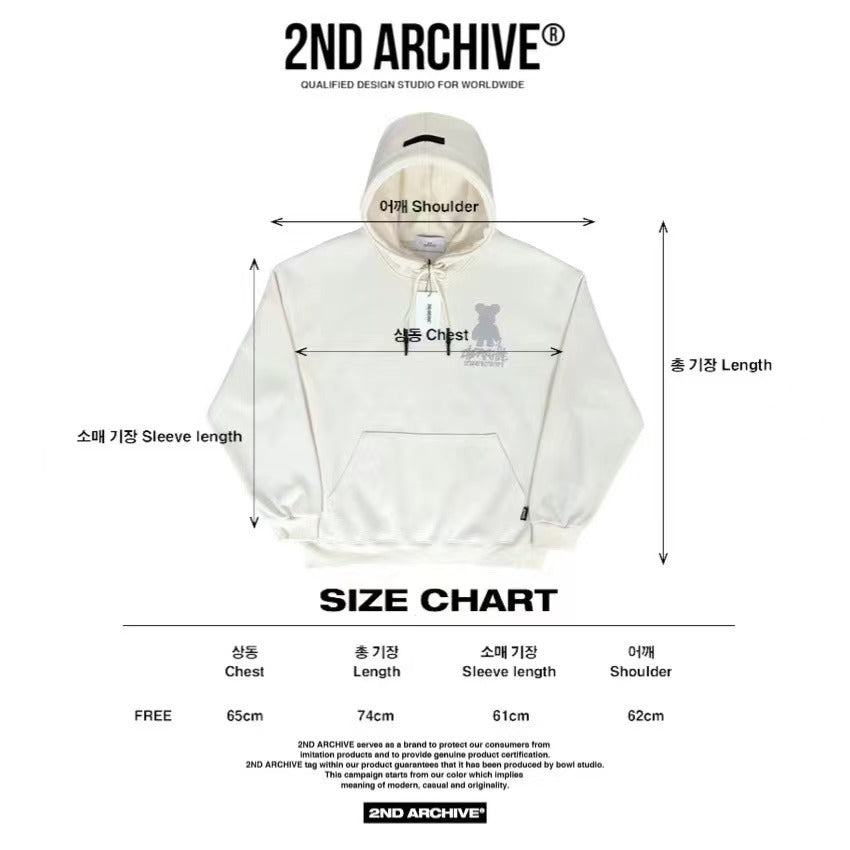 韓國直送🇰🇷 2ND ARCHIVE Lightning Checkered Bear Hoodies - HLY & CHOCCICO