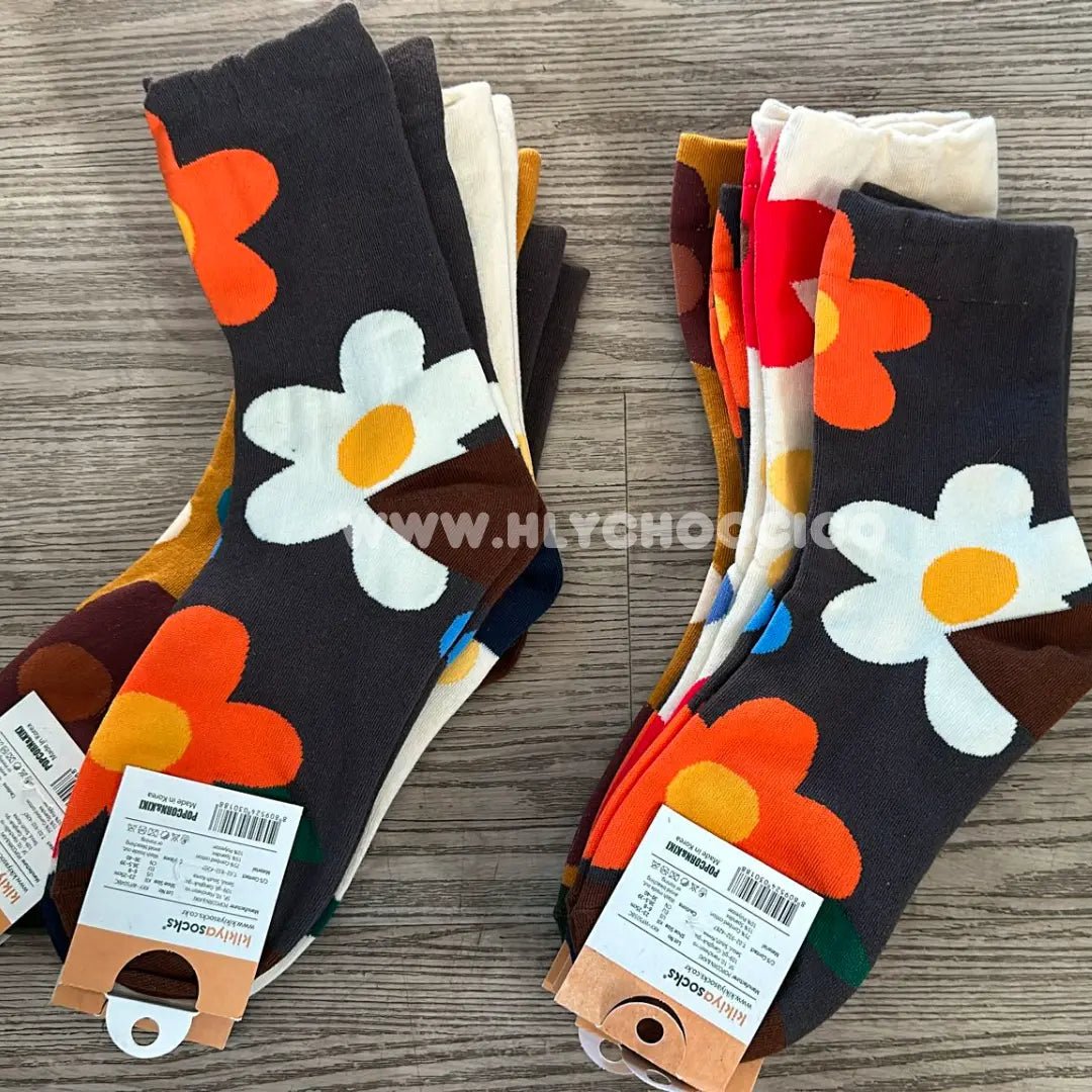 【一口價$98/套】🇰🇷韓國直送🇰🇷 韓國製 Smile哈哈笑花花短襪 (1套5對) - HLY & CHOCCICO