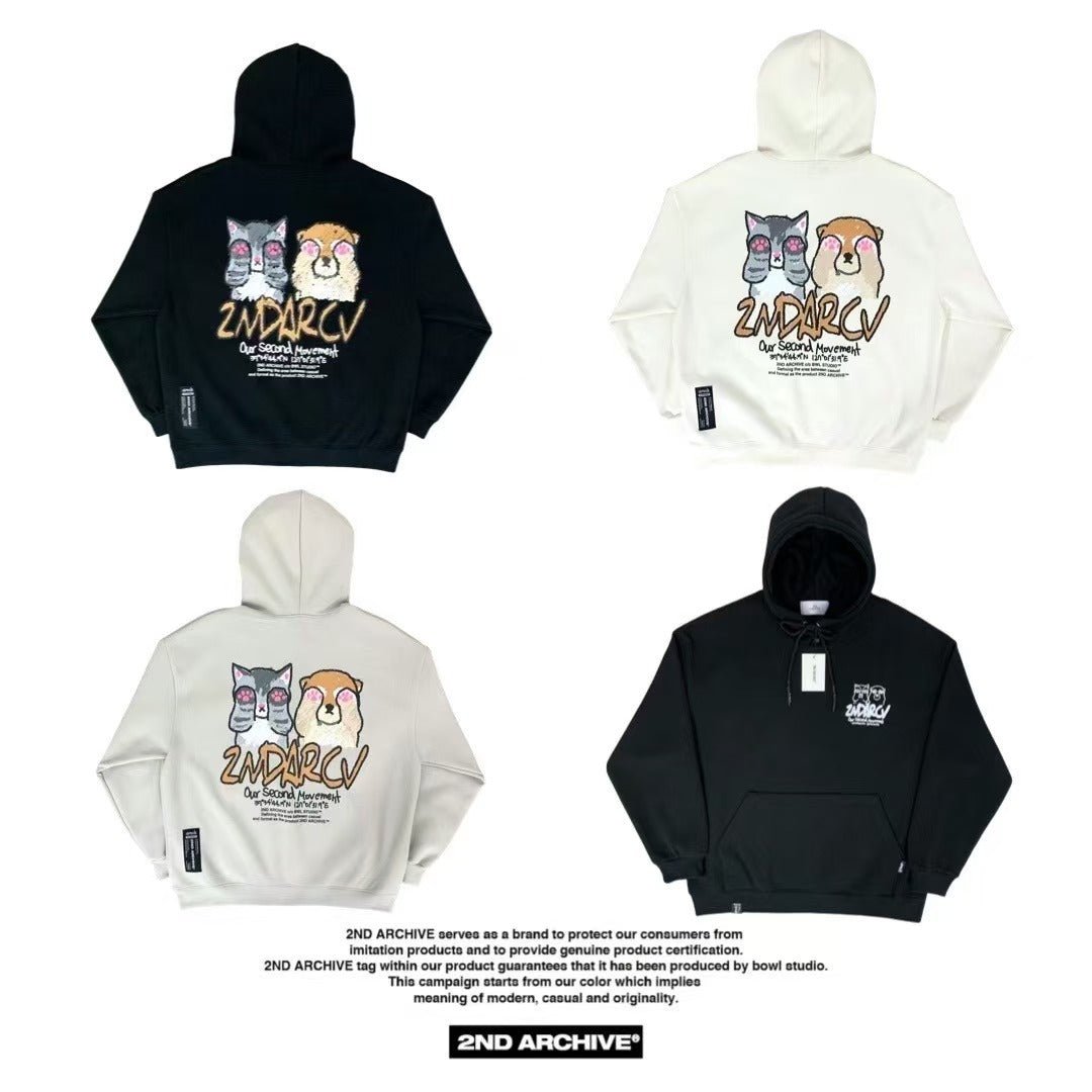 韓國直送🇰🇷 2ND ARCHIVE Cat Shiba Crayon Hoodie - HLY & CHOCCICO