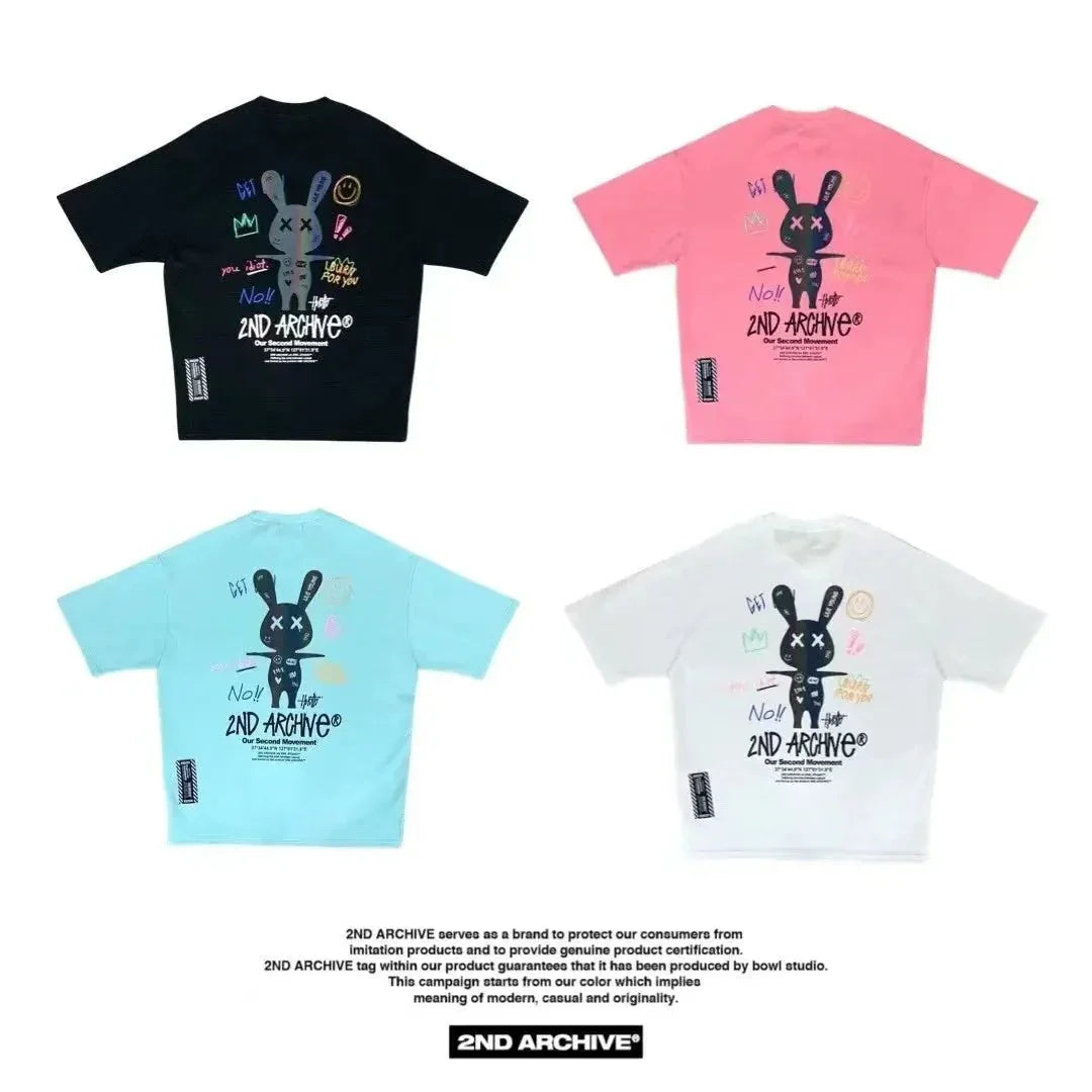 韓國直送🇰🇷 2ND ARCHIVE Doodle Rabbit Scotch T-shirt -4 Color - HLY & CHOCCICO