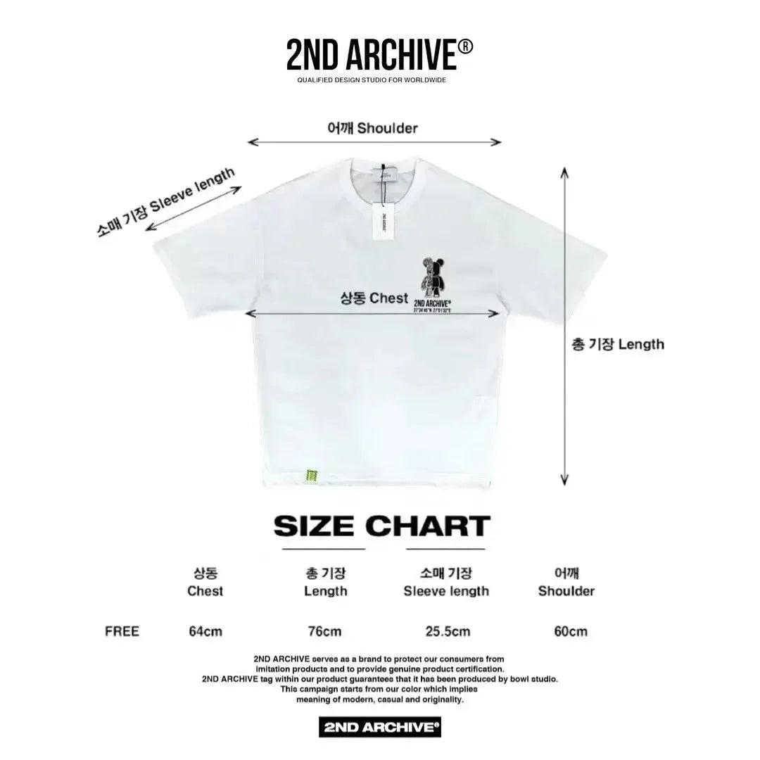 韓國直送🇰🇷 2ND ARCHIVE Half Bear T-shirt - 4 Color - HLY & CHOCCICO
