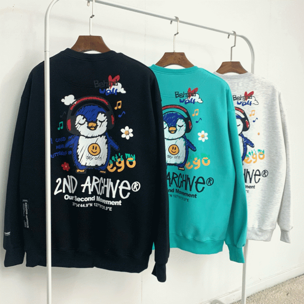 韓國直送🇰🇷 2ND ARCHIVE Headset Penguin MTM Sweatshirt HLY & CHOCCICO