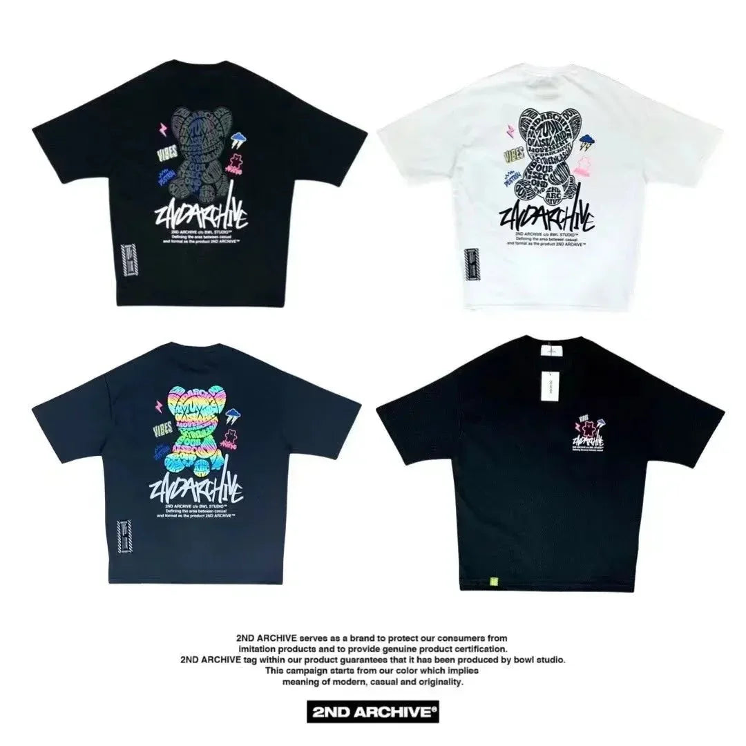 韓國直送🇰🇷 2ND ARCHIVE Vibe Bear Scotch T-shirt -3 Color - HLY & CHOCCICO