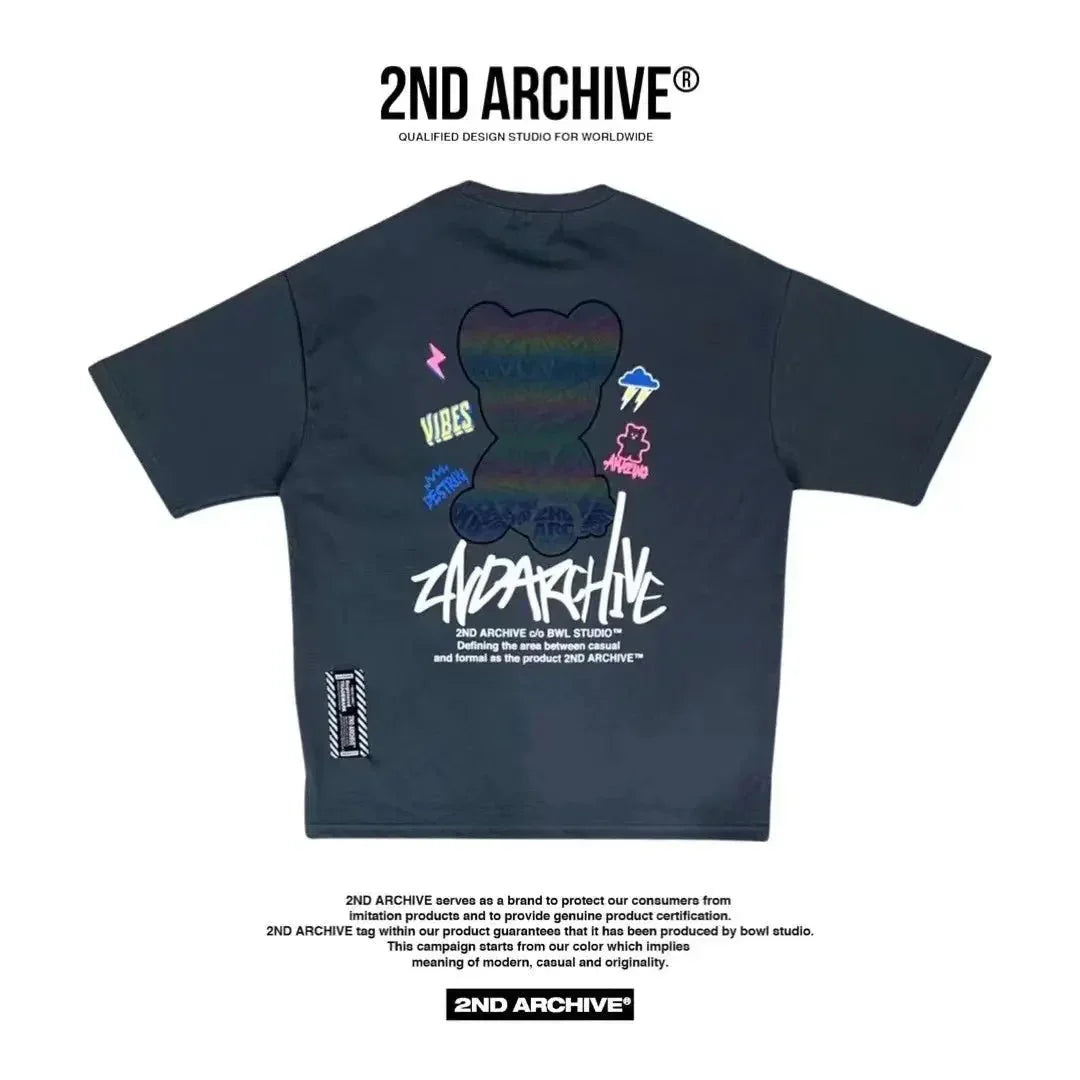 韓國直送🇰🇷 2ND ARCHIVE Vibe Bear Scotch T-shirt -3 Color - HLY & CHOCCICO