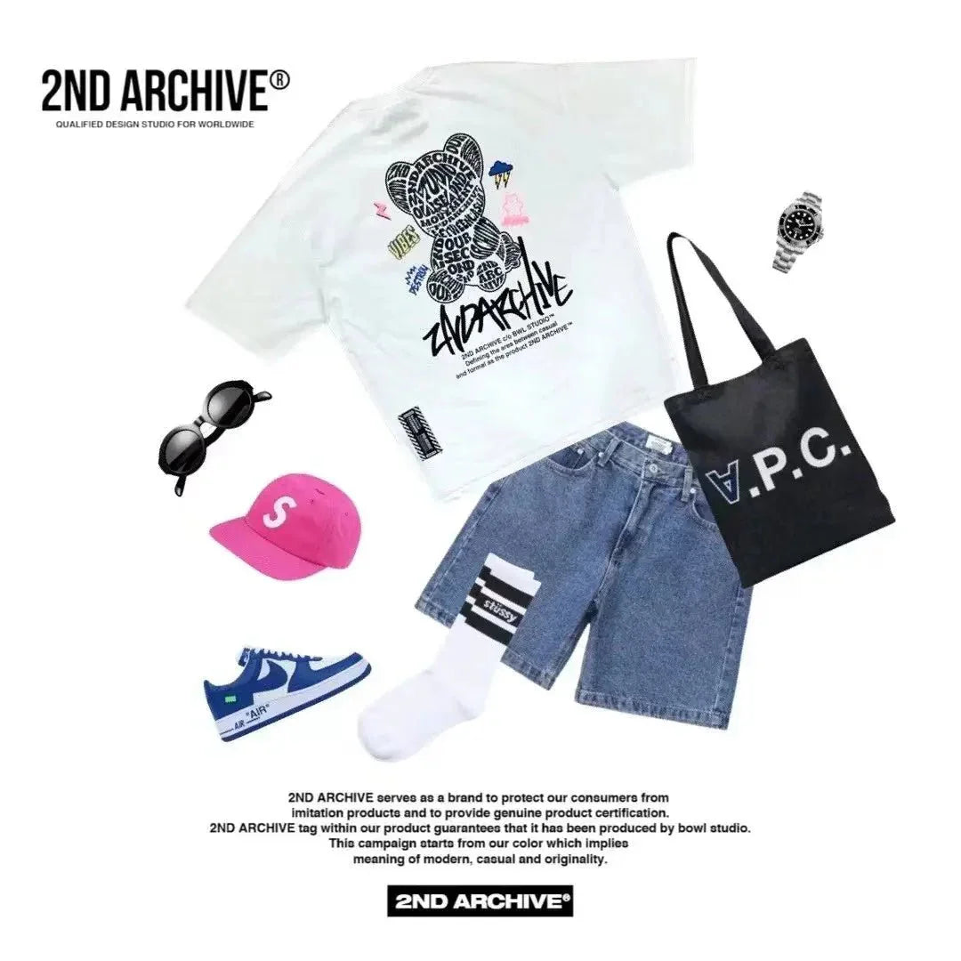 韓國直送🇰🇷 2ND ARCHIVE Vibe Bear Scotch T-shirt -3 Color - HLY & CHOCCICO