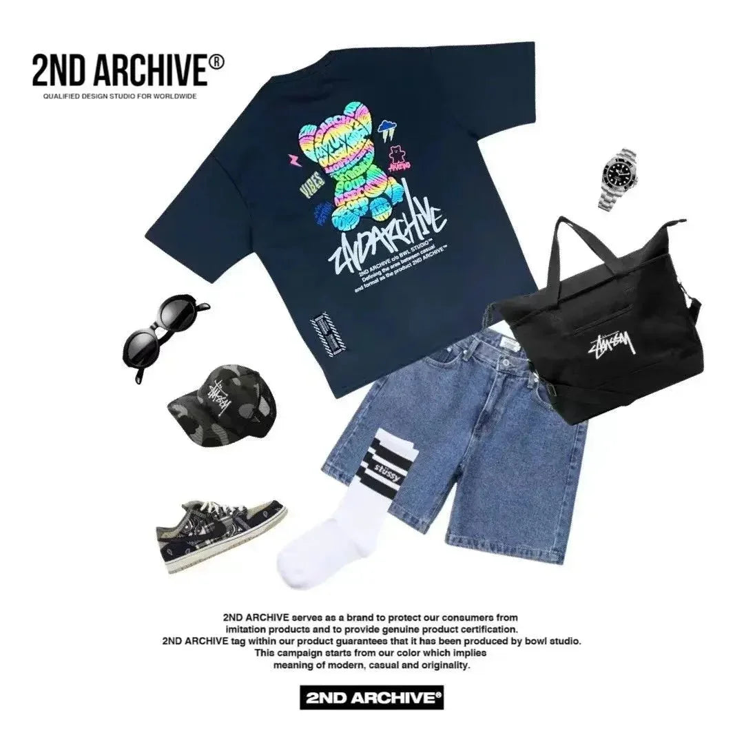 韓國直送🇰🇷 2ND ARCHIVE Vibe Bear Scotch T-shirt -3 Color - HLY & CHOCCICO