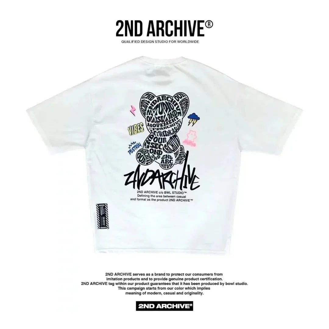 韓國直送🇰🇷 2ND ARCHIVE Vibe Bear Scotch T-shirt -3 Color - HLY & CHOCCICO