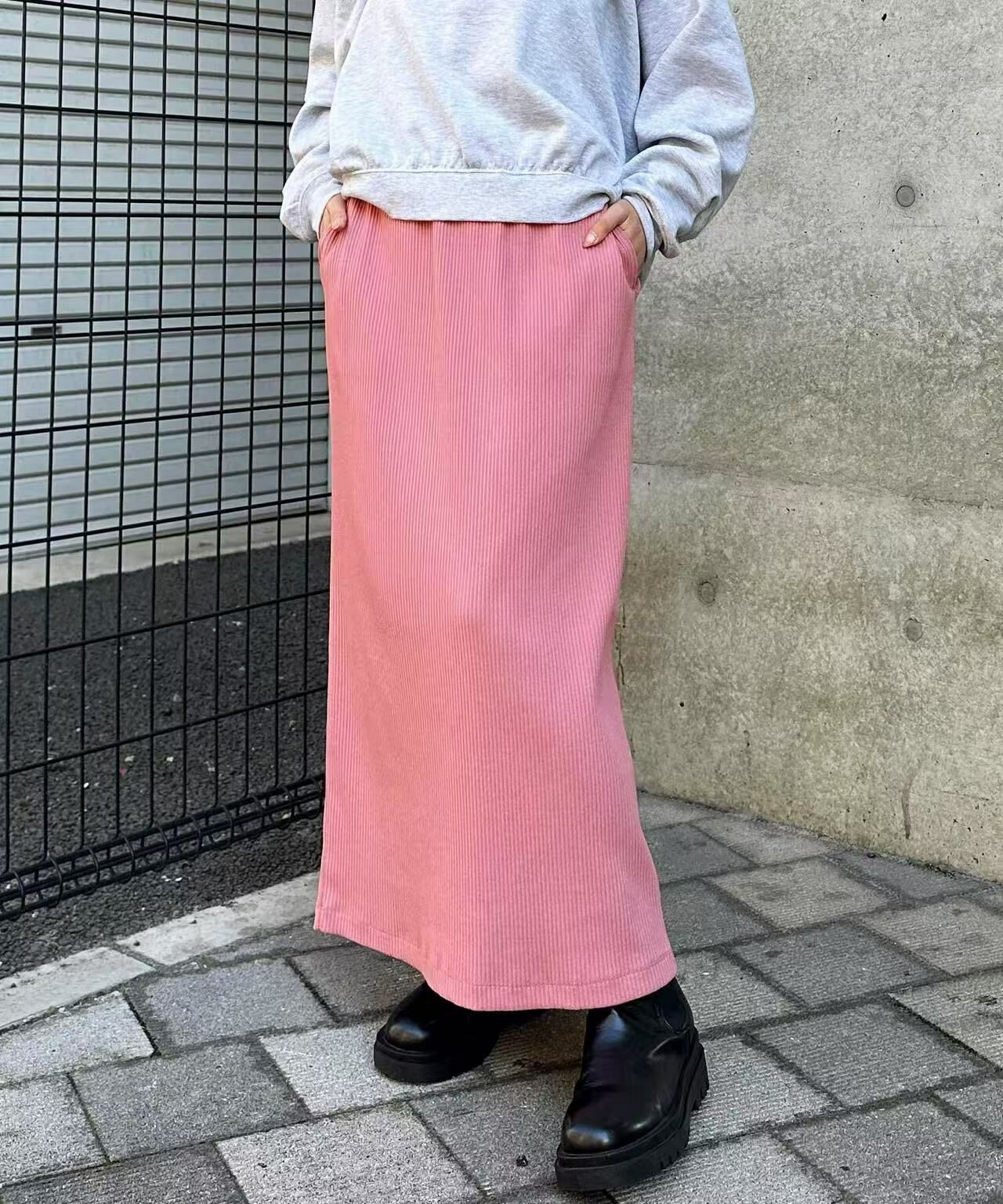 日本直送 Ribbed Tight Long Skirt - HLY & CHOCCICO