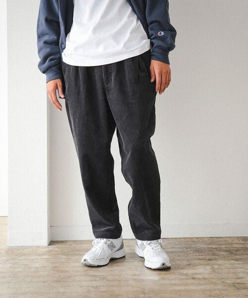 BMS Webbing baggy tapered CORDUROY PANTS - HLY & CHOCCICO