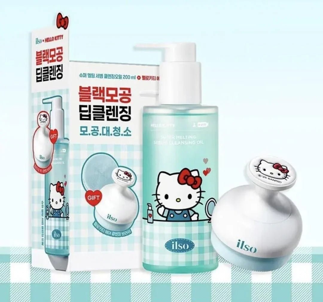 韓國 ilso x Hello Kitty 聯乘款 超融化油脂卸妝油 200ML 套裝 +送Hello Kitty 洗面刷 - HLY & CHOCCICO
