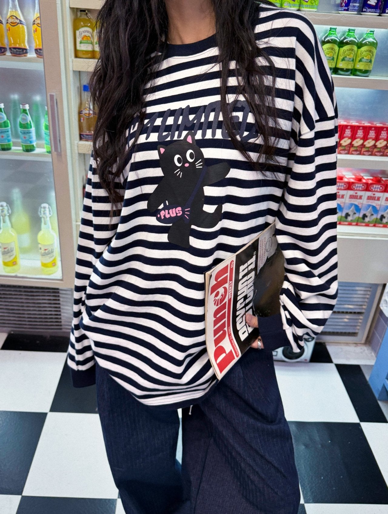 韓國直送 PLUS 82 HIYA Remix Cat ST Long Sleeve - HLY & CHOCCICO