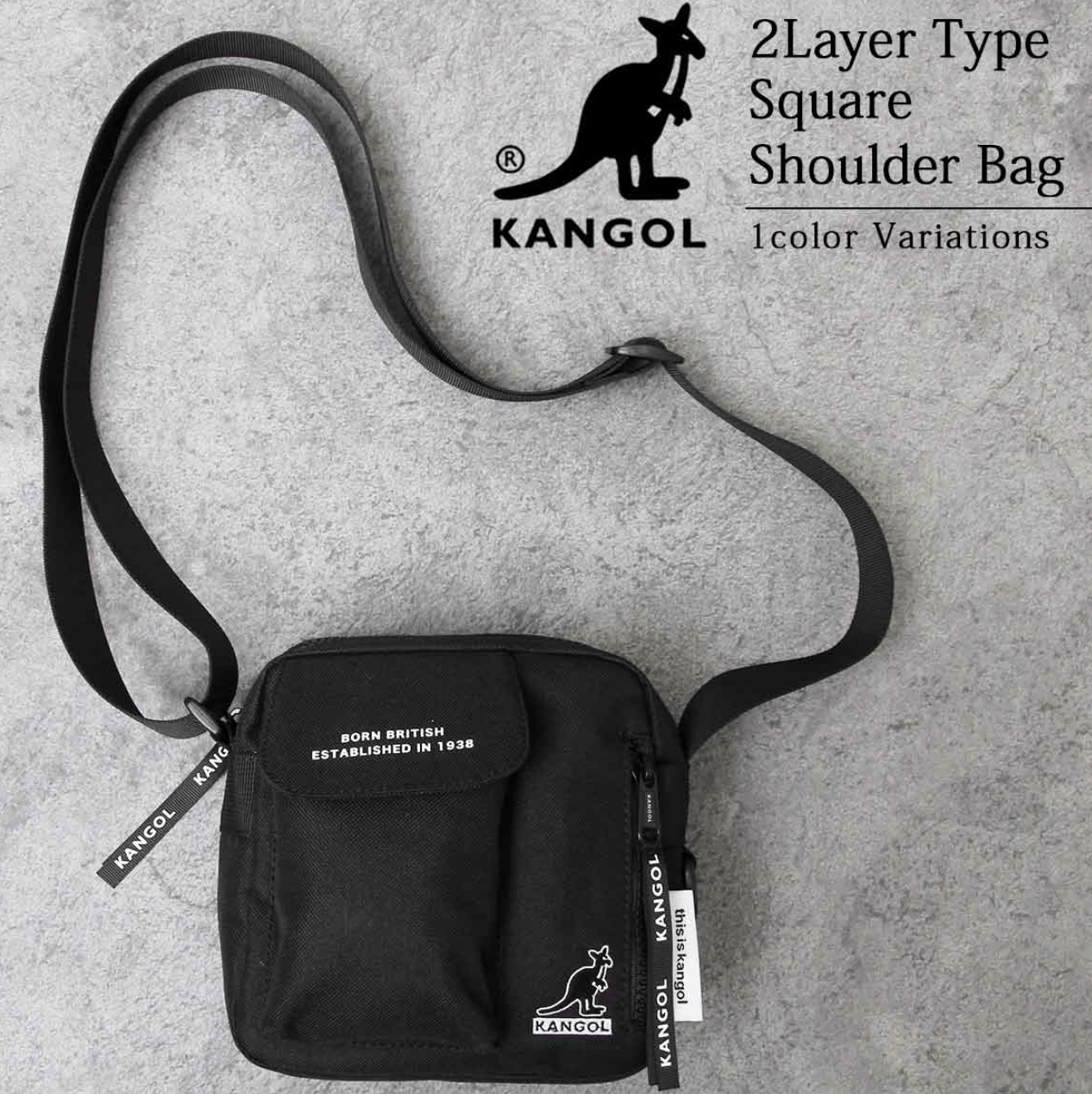 日本直送Kangol 2L Layer Type Square Shoulder Bag - HLY & CHOCCICO