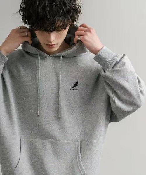 日本直送KANGOL 別注Oversized Brushed Back Logo Embroidered Pull Hoodie - HLY & CHOCCICO
