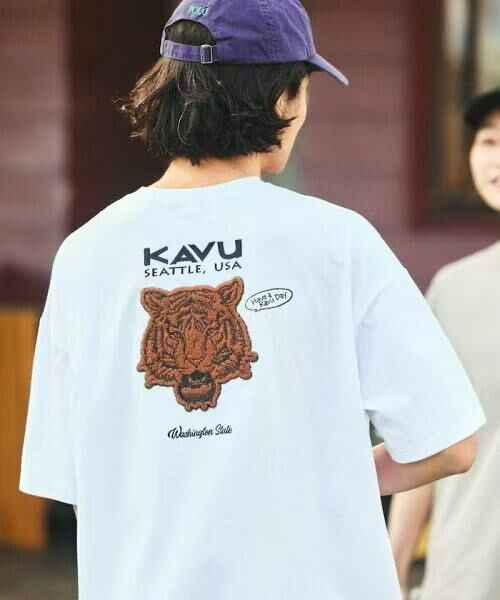 日本直送KAVU×FREAK'S STORE Animal Back Print Crew Neck Tee