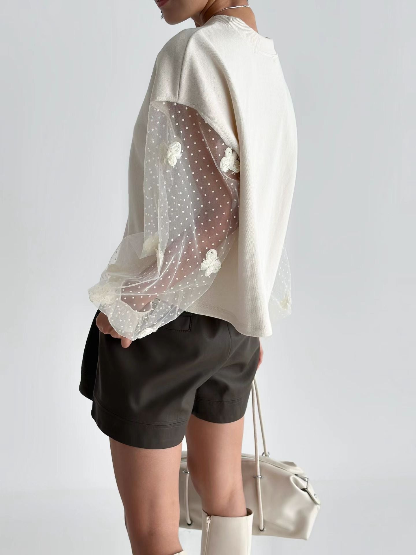 韓國直送Layered Lace Detail Sweater - HLY & CHOCCICO