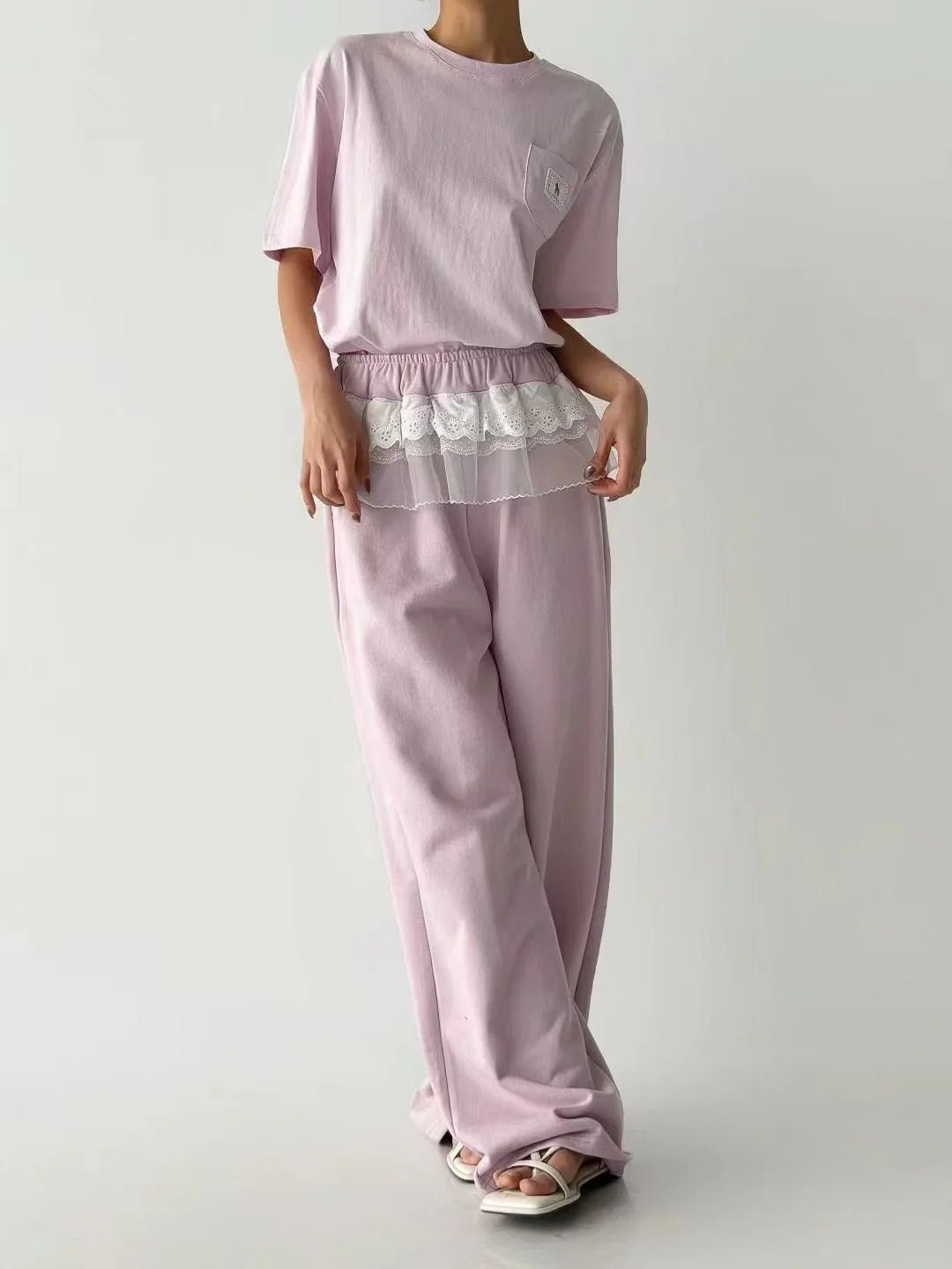 韓國直送Layered lace Top / Pants - HLY & CHOCCICO