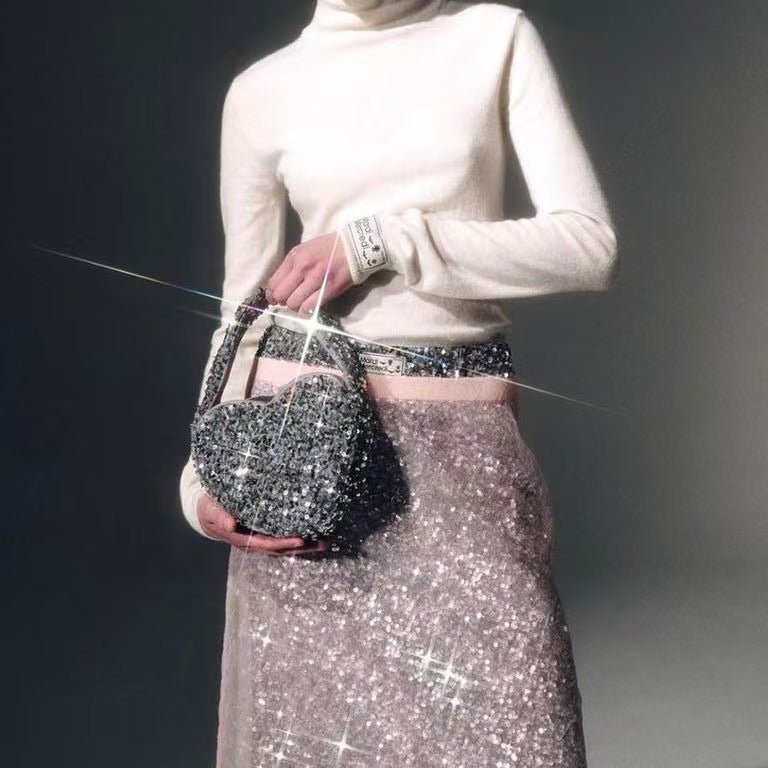 韓國直送 ✈️Mardi Mercredi MINI HEART SPANGLE 手挽袋 - HLY & CHOCCICO