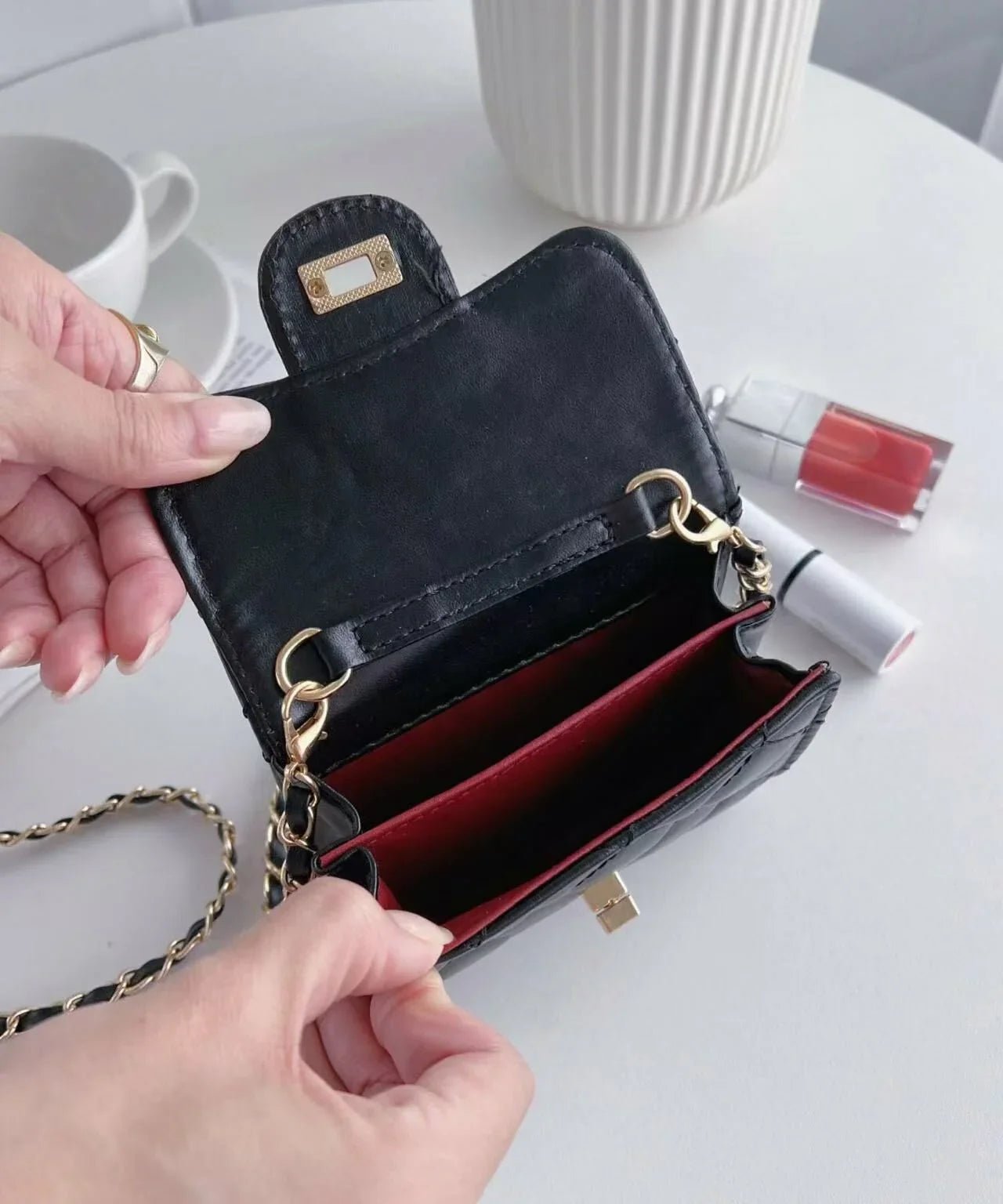 Micro Mini Quilted Chain Shoulder Bag - HLY & CHOCCICO