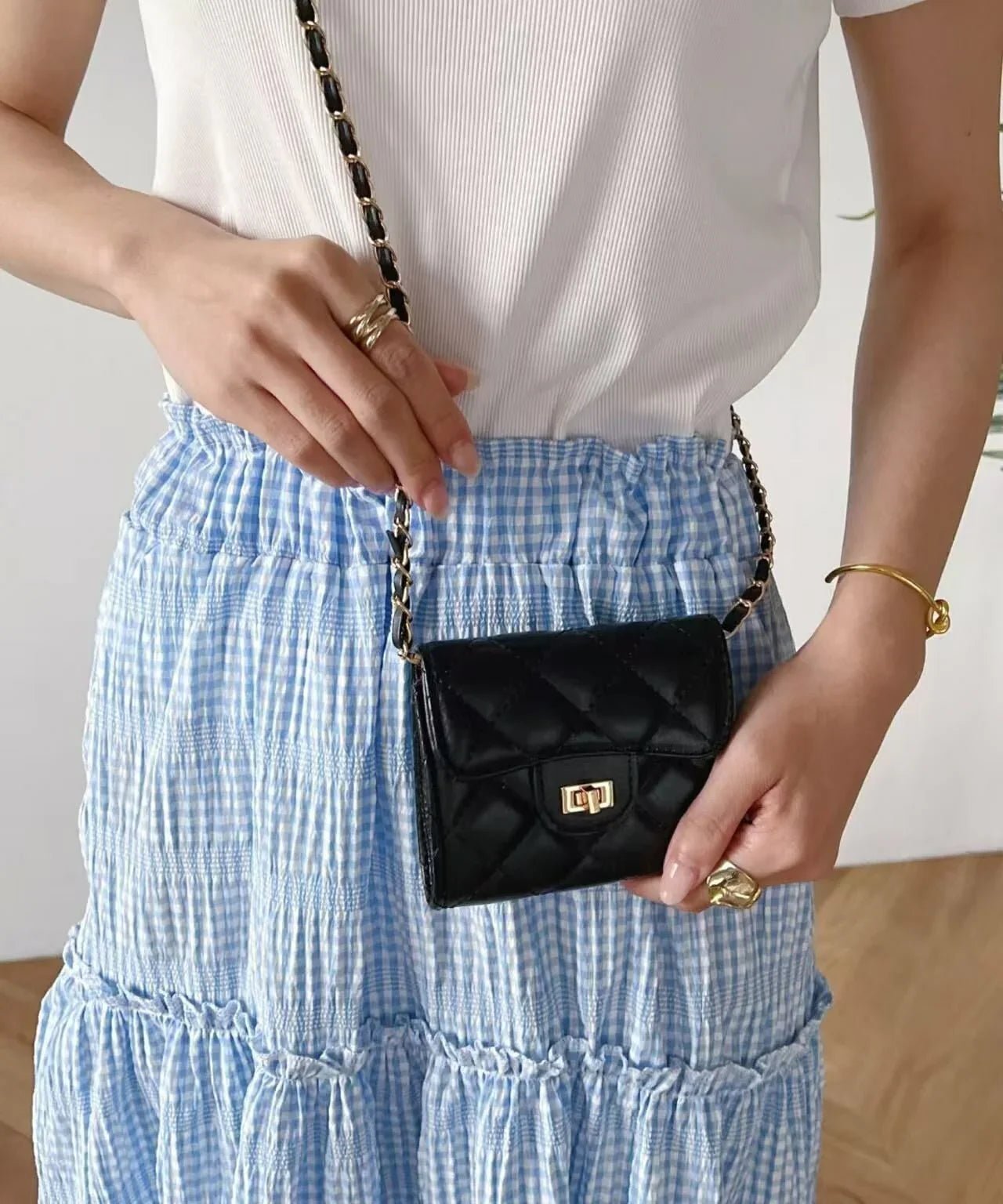 Micro Mini Quilted Chain Shoulder Bag - HLY & CHOCCICO
