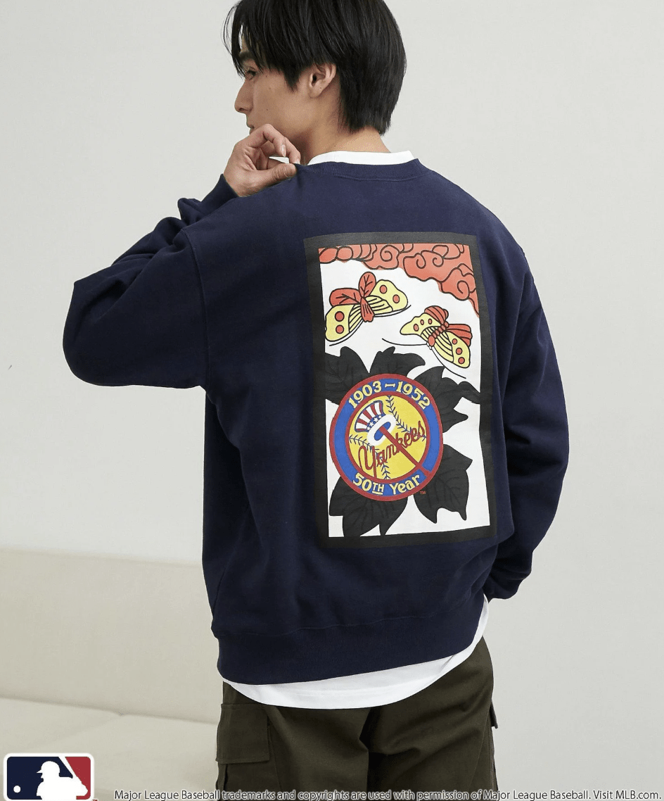 日本直送 MLB 別注Hanafuda Back Print Crew Neck Sweatshirt - HLY & CHOCCICO