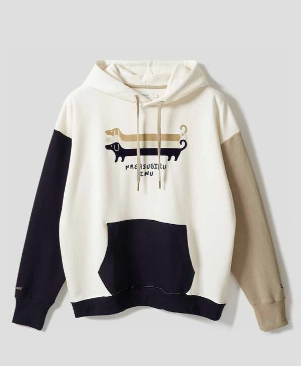 Nagasugiru Dog Big Silhouette Hoodie - HLY & CHOCCICO