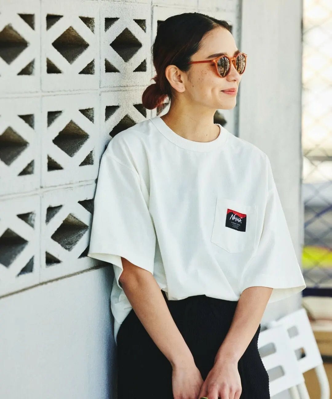 NANGA x Freak's Store 別注 ECO HYBRID LOOSE FIT POCKET TEE - HLY & CHOCCICO