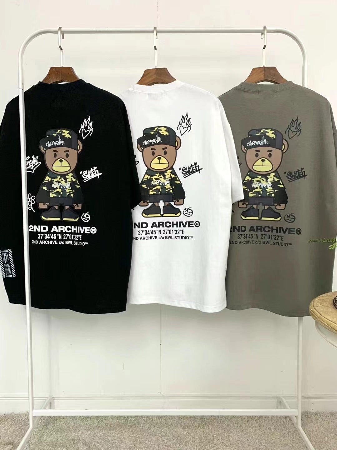 【一口價$277/件】🇰🇷韓國直送🇰🇷 2ND ARCHIVE Camouflage Army Bear Tee- 3 Color APM 537 BOWL