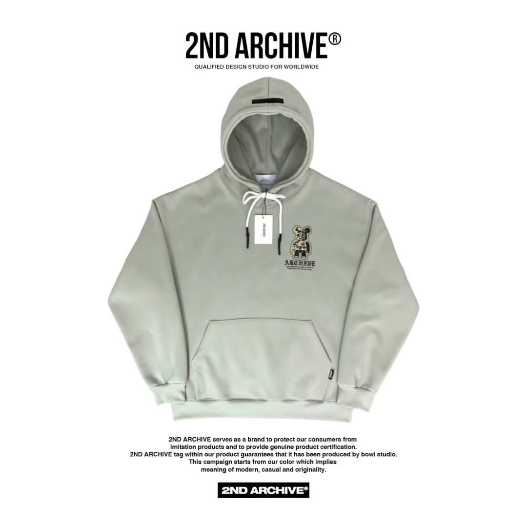 韓國直送🇰🇷 2ND ARCHIVE Camo Bear Scotch Fleece Hoodie