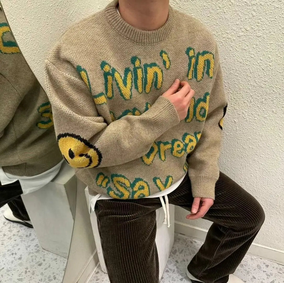 【一口價$418/件】🇰🇷韓國直送🇰🇷 2ND ARCHIVE Smiley Face Elbow Knit Sweater 2ND ARCHIVE