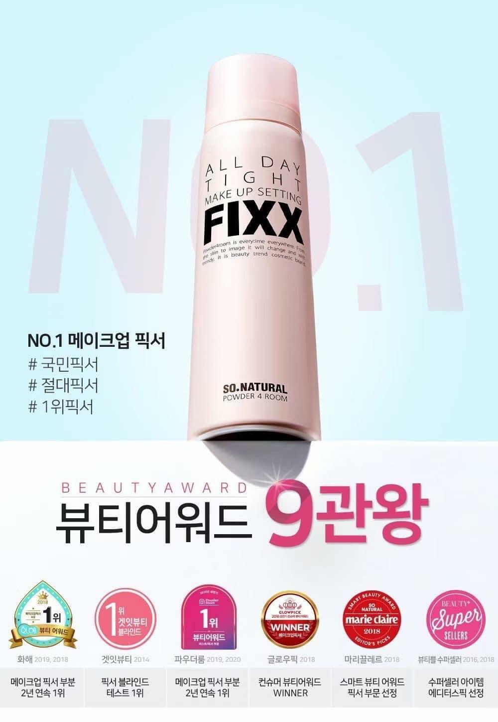 【一口價$148/支】韓國SO NATURAL-FIXX定妝噴霧75ml Ladies Mart