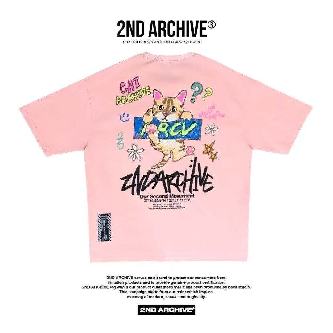 韓國直送 2ND ARCHIVE Monthly Cat Crayon Tee