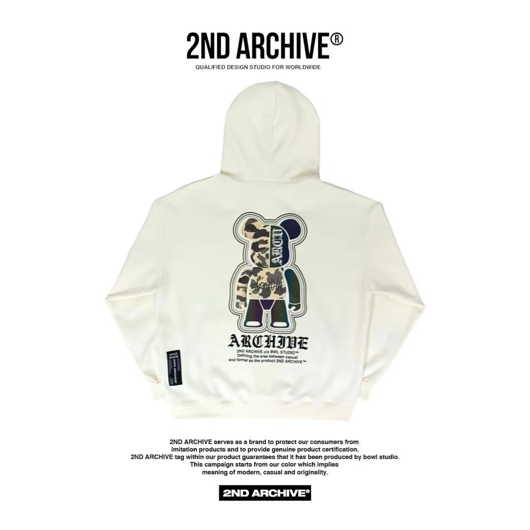 韓國直送🇰🇷 2ND ARCHIVE Camo Bear Scotch Fleece Hoodie