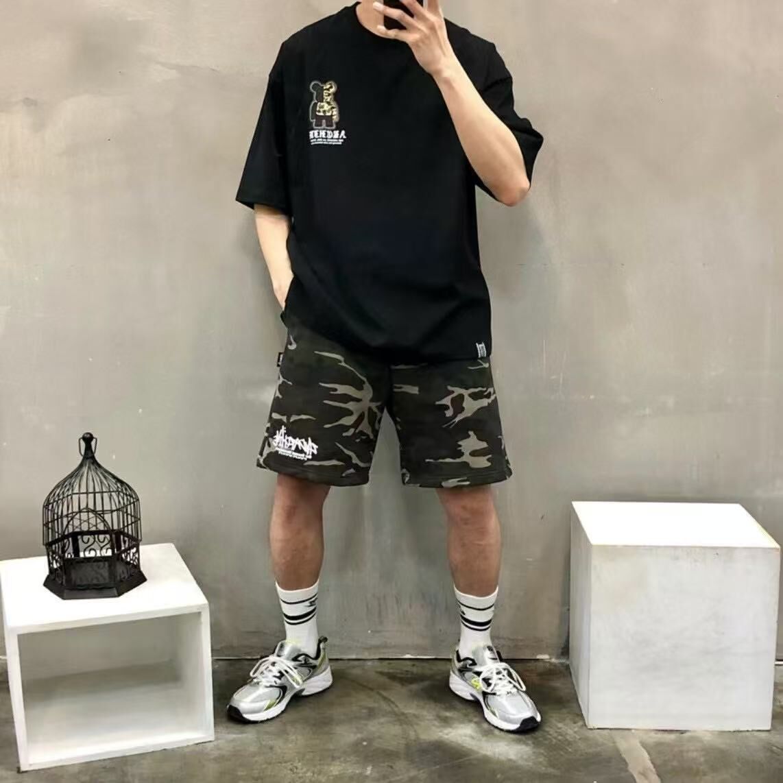 韓國直送 2ND ARCHIVE Camo Signature Logo Shorts