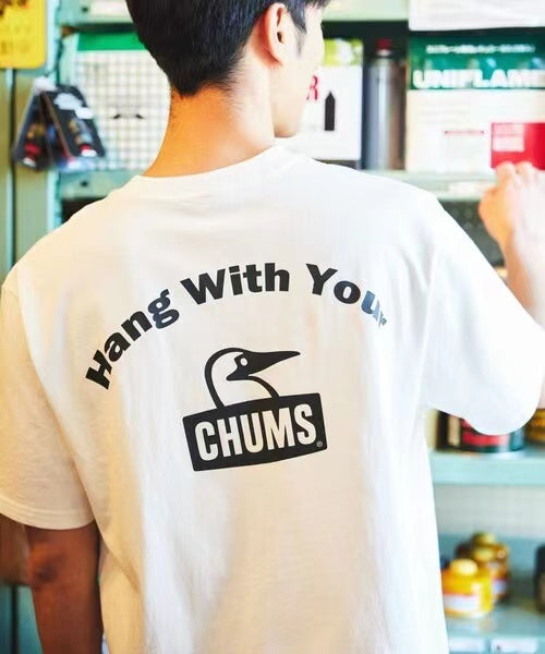 CHUMS arch logo back print crew neck Tee -4 Color