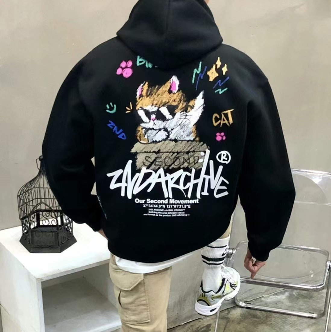 韓國直送🇰🇷 2ND ARCHIVE Box Cat Hoodie 2ND ARCHIVE