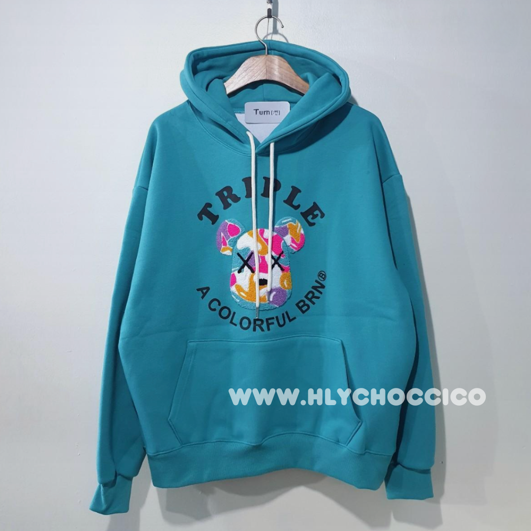 韓國直送Baron Triple Bear Embroidery Hoodie 3 Colors