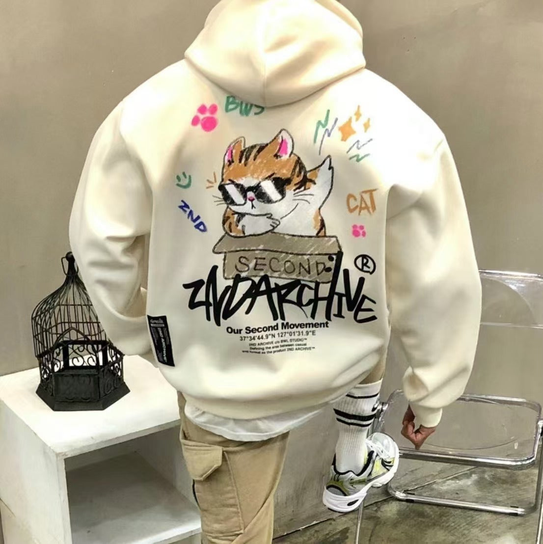 韓國直送🇰🇷 2ND ARCHIVE Box Cat Hoodie 2ND ARCHIVE