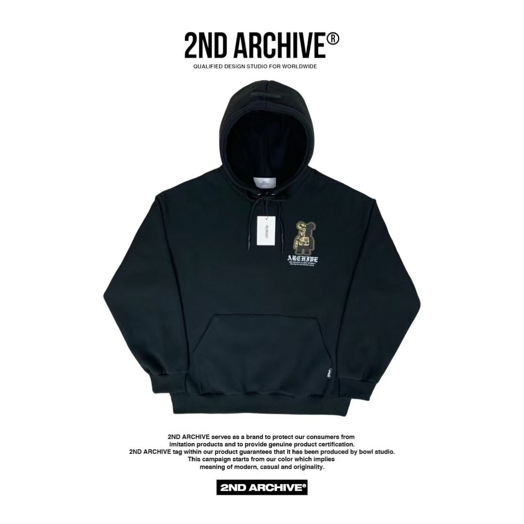 韓國直送🇰🇷 2ND ARCHIVE Camo Bear Scotch Fleece Hoodie