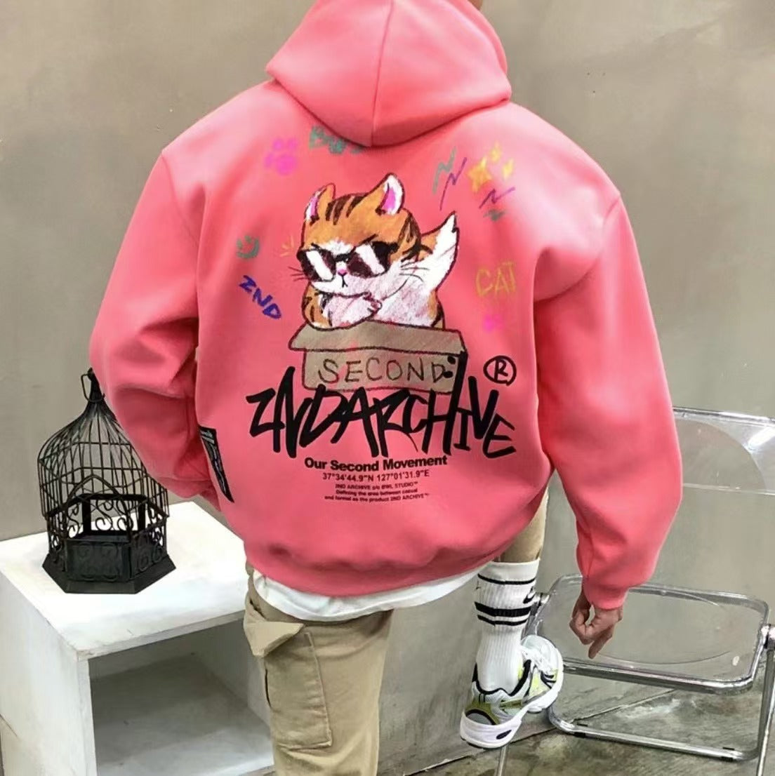 韓國直送🇰🇷 2ND ARCHIVE Box Cat Hoodie 2ND ARCHIVE