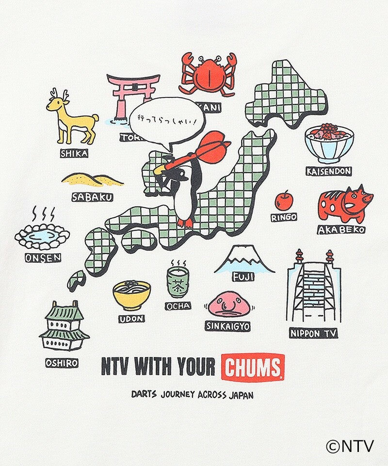 CHUMS x NTV Smile and collaborate! darts trip t-shirt