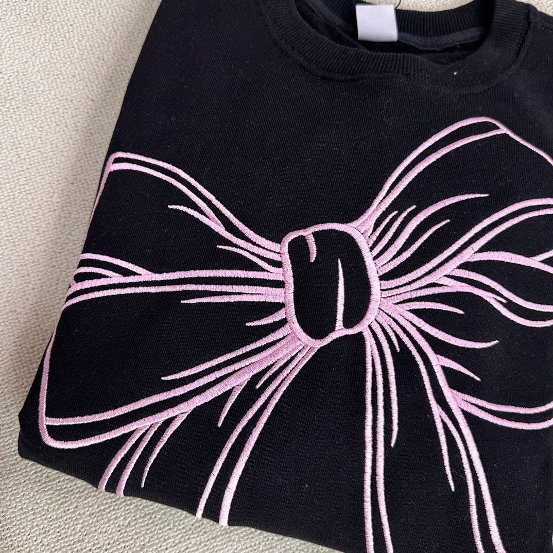 【一口價$363/件】韓國潮牌RonRon Embroidered line bow sweatshirt - 5 Color HLY & CHOCCICO