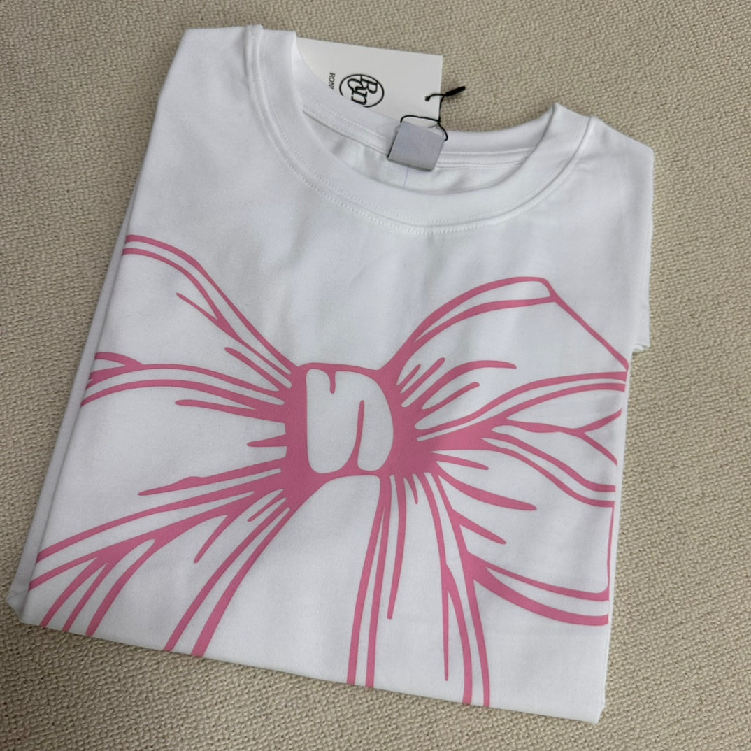 【一口價$282/件】韓國潮牌RonRon BIG RIBBON LINE T SHIRT -5 Color