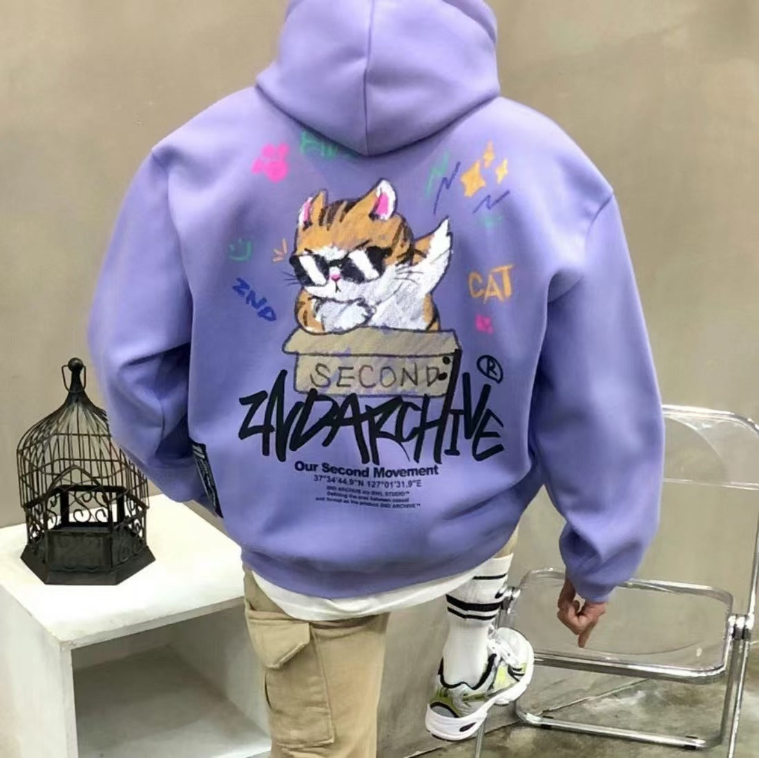 韓國直送🇰🇷 2ND ARCHIVE Box Cat Hoodie 2ND ARCHIVE