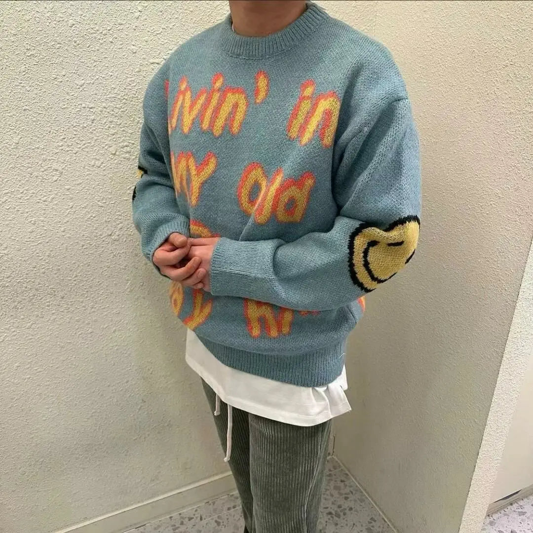 【一口價$418/件】🇰🇷韓國直送🇰🇷 2ND ARCHIVE Smiley Face Elbow Knit Sweater 2ND ARCHIVE