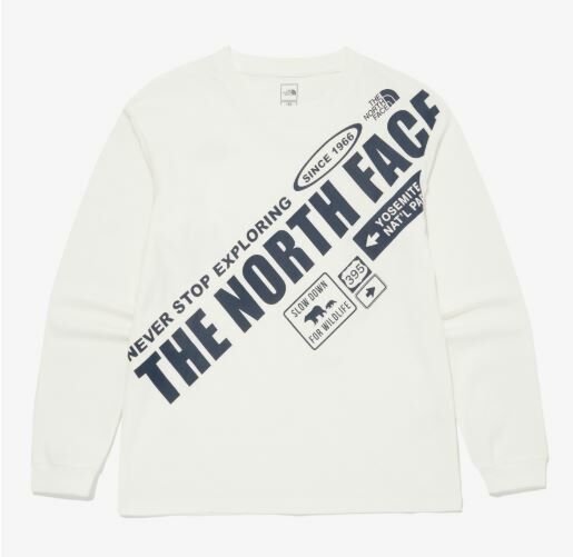 韓國直送TNF Kids Explorer Lettering Long Sleeve Tee