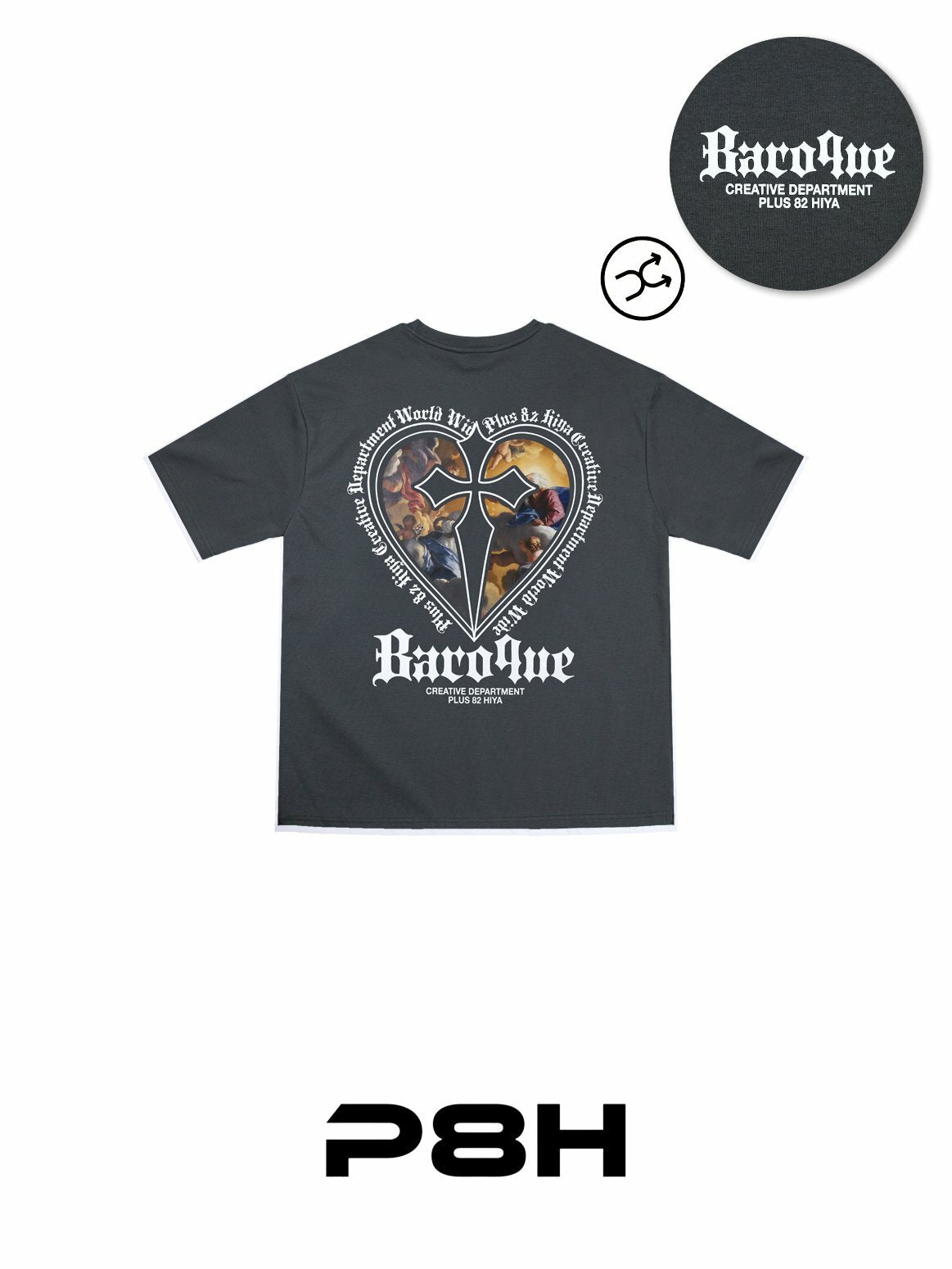 韓國直送 PLUS 82 HIYA Heart Baroque Short Sleeve