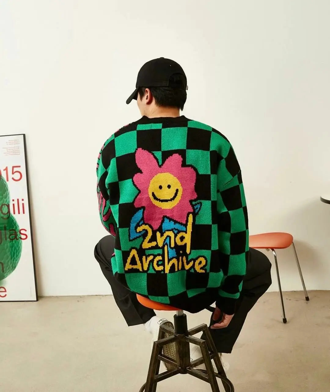 【一口價$449/件】🇰🇷韓國直送🇰🇷 2ND ARCHIVE Smiley Flower Check Cardigan 2ND ARCHIVE