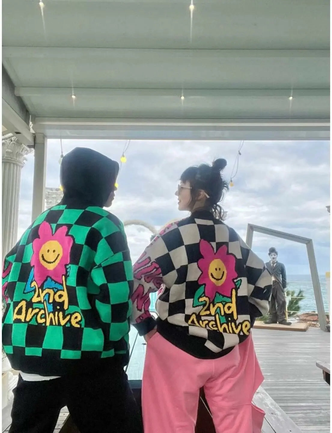 【一口價$449/件】🇰🇷韓國直送🇰🇷 2ND ARCHIVE Smiley Flower Check Cardigan 2ND ARCHIVE