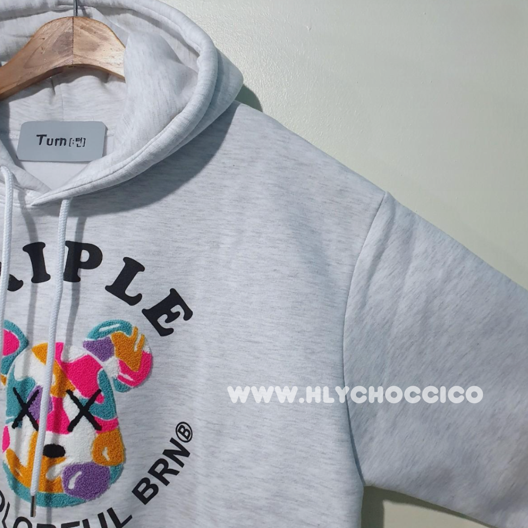 韓國直送Baron Triple Bear Embroidery Hoodie 3 Colors