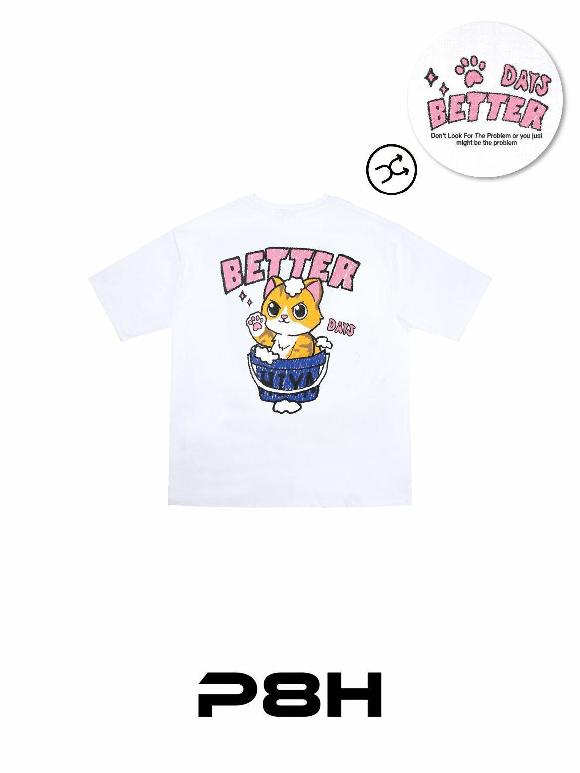 韓國直送 PLUS 82 HIYA Crayon Bubble Cat Short Sleeve
